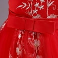 thumbnail image 6 of Fesfesfes Kids Dress Girls Sleeveless Princess Dress Bow Tie Lace Flowers Print Mesh Dress Tufted Dress, 6 of 9