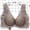 Coffee, variant on Women's Ruffle Lace Wide Back Strap Wireless Push Up Bra, Front Closure Smooth Cup Trendy Daily Support Underwear Black 34