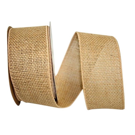 Reliant Ribbon - 3221M-750-40F, Burlap Colored Wired Edge Ribbon, Natural, 2-1/2 Inch, 10 Yards