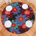 thumbnail image 2 of Pioneer Flower Floral Print Pattern Round Fitted Tablecloth with Elastic Edge,Dining Table Cover Waterproof,Outdoor Round Tablecloth for Camping,Dining,Indoor and Outdoor, 2 of 7