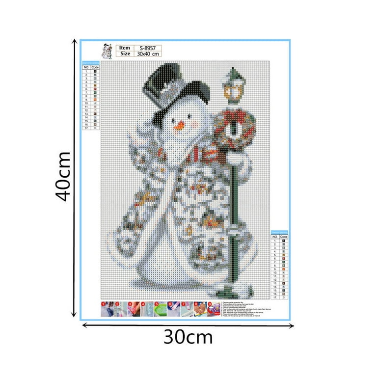 Christmas Diamond Art Painting Kits for Adults, Full Drill Snowman Diamond Dots Paintings for Beginners, Round 5D Paint with Diamonds Pictures Gem