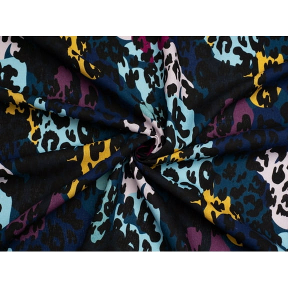 Minerva Exclusive Graphic Leopard Linen Viscose Blend Fabric - per yard