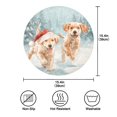 thumbnail image 3 of 15.4" Round Placemat Set of 1 Polyester Fabric Place Mats Non-Slip Dining Kitchen Table Mats for Kitchen Party Decor Cute Brown Dog Wearing Hats, 3 of 5
