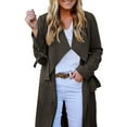 thumbnail image 4 of Womens Jackets Fall Jacket Women's Open Front Long Trench Coats - Long Sleeve Slim Casual Pockted Windproof Overcoat With Belt, Autumn Winter Outerwear, 4 of 8