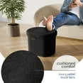 thumbnail image 4 of Highcool Round Ottoman with Storage Space, 18 Inch, Ottoman Footrest, Boucle Foot Stool Ottoman 330lbs, Ottoman, 4 of 7