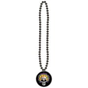 Angle View: DAY OF THE DEAD BEADS WITH MEDALLION