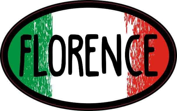 4in x 2.5in Oval Italian Flag Florence Sticker by StickerTalk®