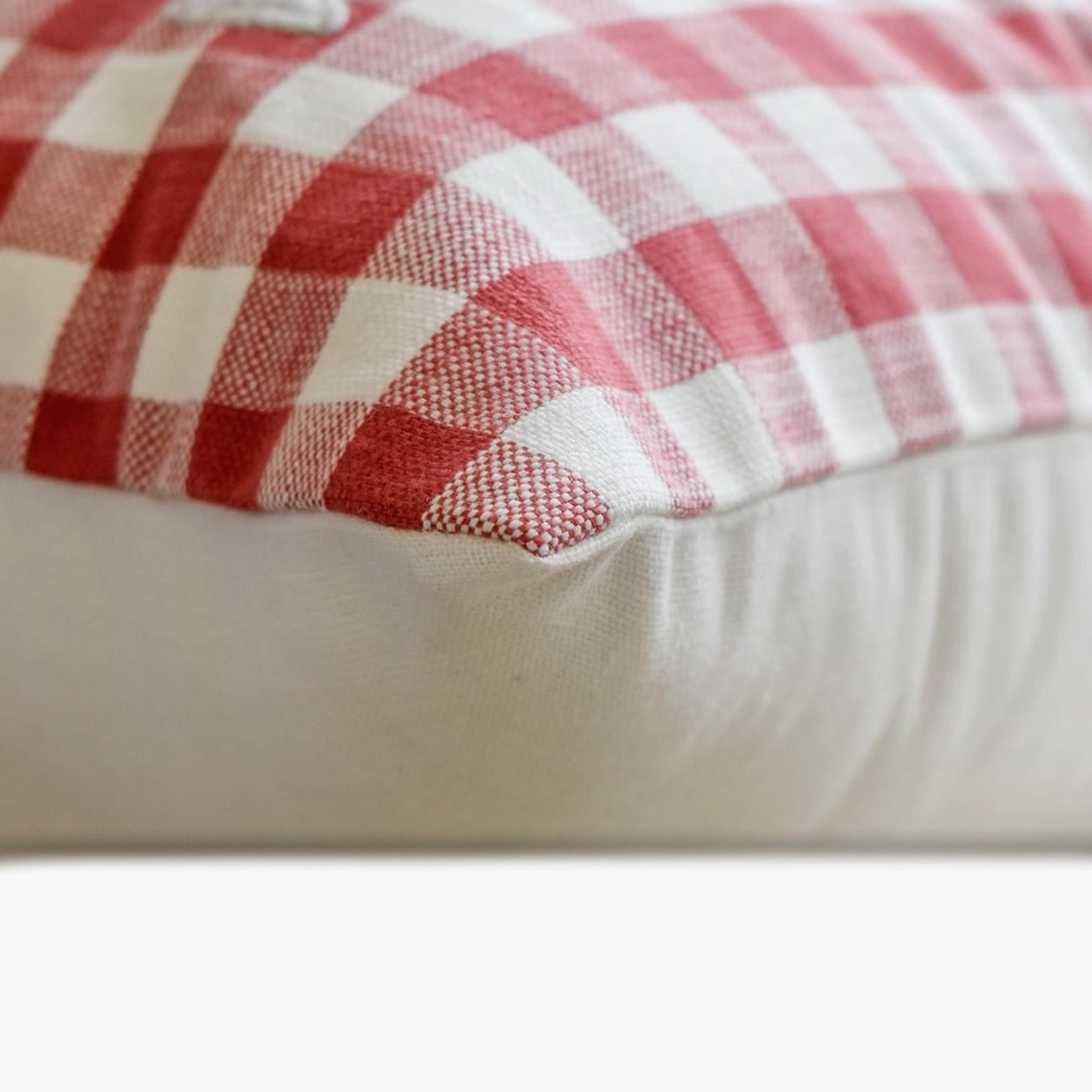 Holiday Throw Pillow cover, 26"x26" Red Cotton Pillow Cover, Country & Farmhouse Checkered Christmas Check Pillow Cover For Sofa Couch, Hotels, living Room, Bed Room - Furry Antlers