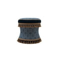 thumbnail image 3 of jennifer taylor home leona collection traditional trim tassel round living room vanity stool, midnight blue, 3 of 7