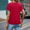 thumbnail image 4 of Women Summer Blouses Casual Women's Short Sleeve Tops Boho Womens Tops Trendy Casual Solid Color Shirts for Women Oversized Tshirts for Women, 4 of 4