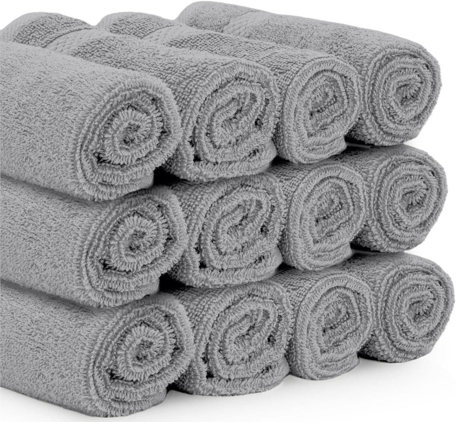 Classic Luxury Cotton Towels 13x13 Inch - 650 GSM Turkish Cotton | Hotel, Spa, Bathroom Face Towels | Pack of 12