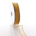 thumbnail image 3 of Ribbon Traditions 7/8" Wired Sheer Organza Ribbon Old Gold 50 Yards, 3 of 5
