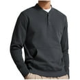 thumbnail image 2 of Nebwoak Mens Cotton Sweatshirts with Pockets- Pullover Casual Long Sleeve Crewneck Fall Winter Tops Dark Gray Size 3XL, 2 of 6