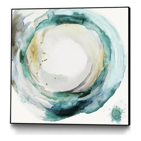 Giant Art Canvas  20x20 Waters Rings Framed in Multi-Color