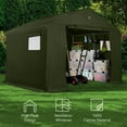 thumbnail image 6 of Best Choice Products 10x8ft Outdoor Fabric Storage Shed, Steel Frame, Dual Roll-Up Zipper Doors, Window - Forest Green, 6 of 8