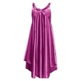 thumbnail image 3 of Women's V Neck Ice Silk Slip Nightgown Spaghetti Strap Satin Like Sleep Dress Soft Breathable Lightweight Summer Nightshirt Elegant Lounge Homewear Comfortable Sleepwear, 3 of 3