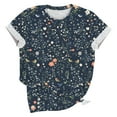 thumbnail image 5 of Jsaierl Women's Vintage Floral Crewneck Short Sleeve Tops Casual Summer Wildflower Plant Tee Shirts, 5 of 6