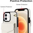 thumbnail image 5 of for iPhone 11 Case Wallet, Card Holder Kickstand Mental Ring Leather for iPhone 11 Case, Card Slot iPhone 11 Case for Girls Women + 1* Sling Lanyard -White, 5 of 16