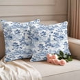 thumbnail image 2 of Blue Garden Forest Outdoor Waterproof Pillow Covers, Modern Art Vintage Nature Rock Decorative Square Throw Pillowcase Sofa Cushion Sham for Patio/Couch/Chair, 26"x26" 2 Pack, 2 of 8