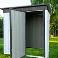 thumbnail image 2 of iRerts Outdoor Storage Shed, 5FT x 3FT Metal Garden Tool Shed Storage House with Lockable Door and Apex Roof, Garden Shed Outdoor Storage for Backyard Garden Patio Lawn, White+Black, 2 of 6