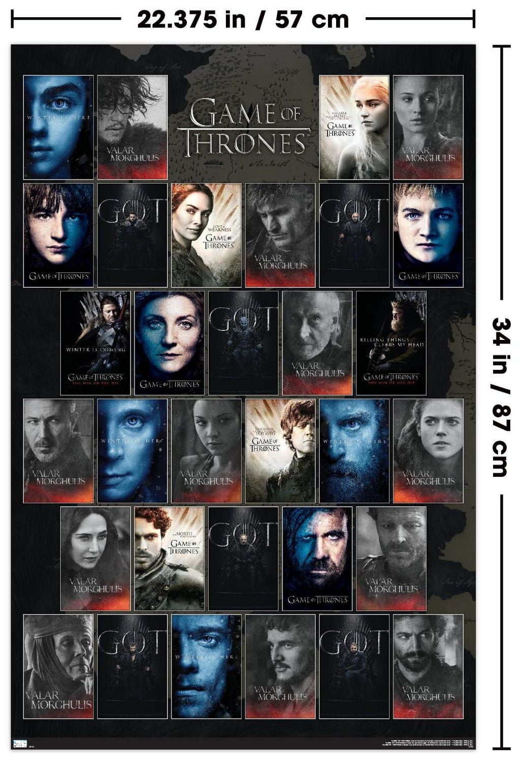 Game of Thrones - Grid Wall Poster, 22.375" x 34"