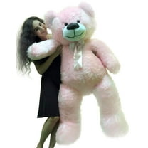 Giant Pink Valentine Teddy Bear 5 Ft 6o Inches Soft Big Plush Stuffed Animal Fully Stuffed Arrives in Big Box Ready to Hug Made in USA