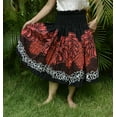 thumbnail image 4 of Hawaiian Pa'u Hula Skirt Hawaii Print Black Red Plumeria Leis  Flower For womens, 4 of 4