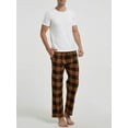 thumbnail image 3 of Cenuakty Men's Autumn Winter Lounge Pants Plaid Drawstring Elastic Waist Loose Comfy Casual Pants Pajama Pants Sleep Trousers, 3 of 9