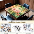 thumbnail image 6 of Mahjong Mat 31.5" x 31.5" Tropical Palm Tree Watercolor Bamboo Frame Pink Green Non-Slip Noise Reduction Mahjong Tiles Table Cover for Dominoes Poker Card Board and Tile Games, 6 of 6