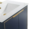 thumbnail image 6 of Fine Fixtures Opulence Collection 24 in. W x 18 in. D x 33 in. H Bathroom Vanity in Navy Blue with White Ceramic Sink - Satin Brass hardware, 6 of 9
