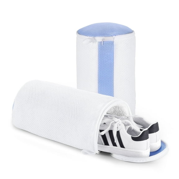 LUXEAR Shoe Washing Bag, 360° Wrap-Around Cleaning Shoe Washing Machine Bag, Durable Fluffy Chenille Fibers Shoe Laundry Bag with Zipper for All Shoe Types and Sizes, 2 Pcs