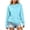 Light Blue, variant on Women's Sweatshirt Crewneck Long Sleeve Oversized Solid Color Pullover Tops with Pockets Green L