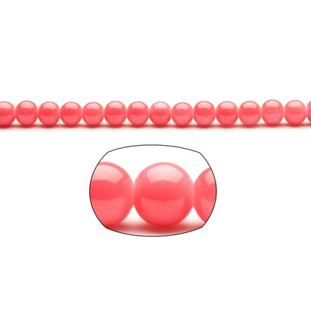 Bamboo Coral Beads - Coral Pearls 8mm Solid-Tone Glass Beads 110-Bead Count