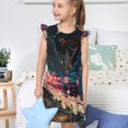 thumbnail image 4 of Balery Abstract Peacock Painting Camisón de princesa para niñas, pijama de algodón con mangas abullonadas, suave y bonito.-Medium, 4 of 6