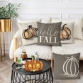 thumbnail image 5 of Fall Pillow Covers 18x18 Inch Pumpkins Grey Autumn Harvest Hello Fall Throw Pillowcase Holiday Home Decor Sofa Bedroom Cushion Case Outdoor Indoor Decorations Set of 4, 5 of 6