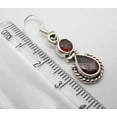 thumbnail image 3 of SilverStarJewel 925 Sterling Silver Garnet 2 Facetted Gemstone French Hook Earrings 1.3", 3 of 3
