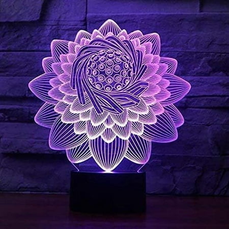 

LINLIN 3D Night Light 3D LED Lamp Nightlight USB Touch with 7 Color Optical Illusion Desk Lights for Kids Room Home Decoration