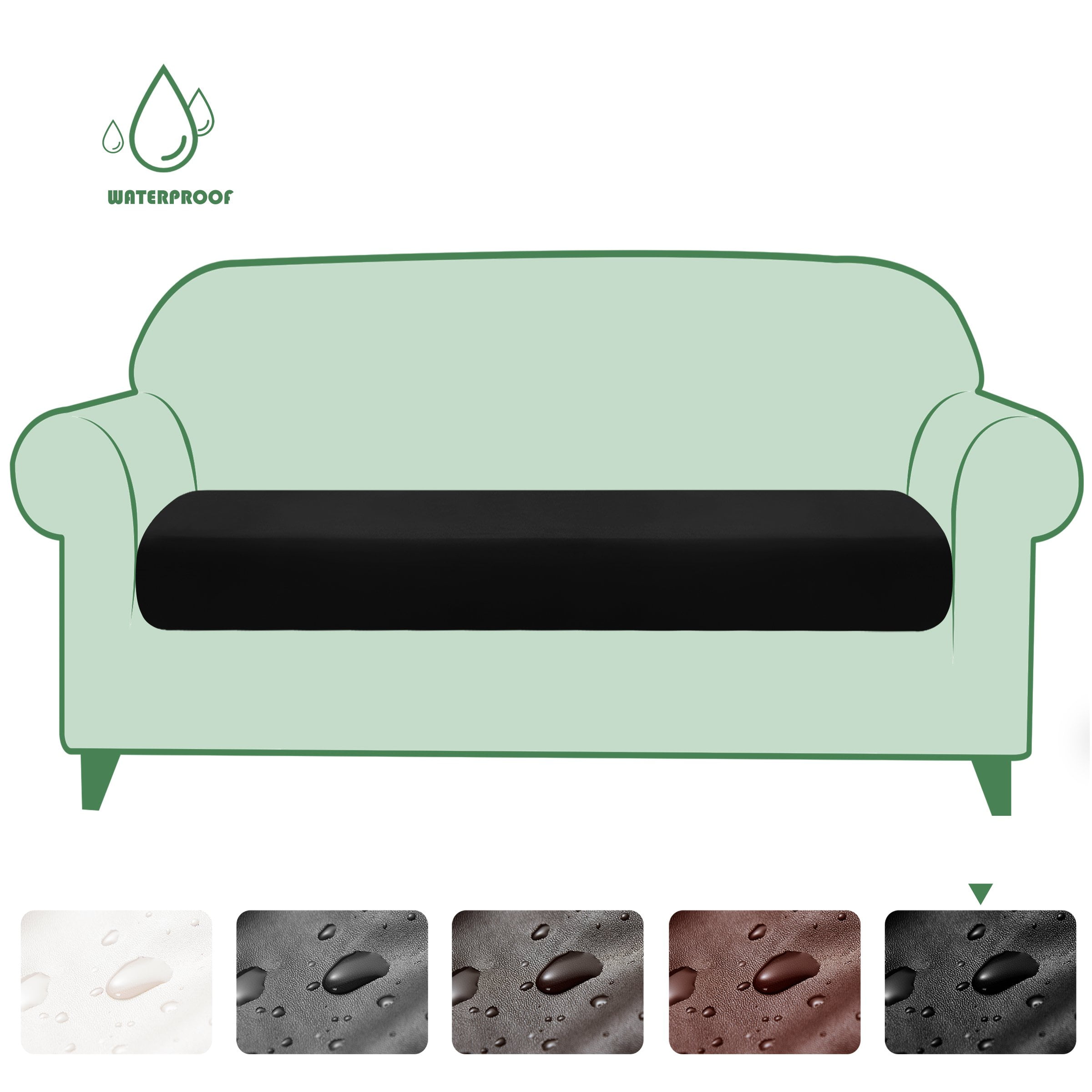 Subrtex 1Piece PU Leather Sofa Cushion Covers Sunproof and Water