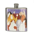 thumbnail image 2 of KuzmarK 6 oz. Stainless Steel Flask Set in Black Presentation Box -  Eight Colorful Maine Coon Kitties Abstract Cat Art by Denise Every, 2 of 2