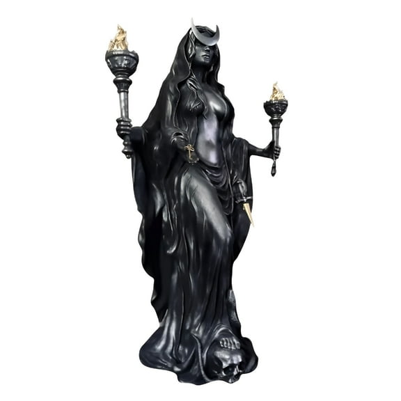 ACDANC Hecate Statue Halloween Decorations The Witch of The Night Greek Goddess with Animal Figures Mythological Collectible Indoor Decor