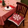 thumbnail image 5 of Christmas Chair Pads with Ties Decorative Soft Velvet Comfy Solid Seat Cushion for Dining Chairs, Office Chairs, Hardwood Floors (Red), 5 of 6