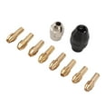 thumbnail image 4 of 10-Piece Keyless Brass 4485 Collet Set with Conversion Nuts - Quick-Change Drill Chuck Accessories for Rotary Tools & Flex Shafts, 8 Sizes from 0.8mm to 3.2mm, Durable Copper Construction for, 4 of 6