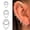 Silver-2#, variant on Chain Dangle Earrings Hoop Huggie Tragus Helix Cartilage Huggie Clicker Earrings-1.2mm*10mm-Gold-3#