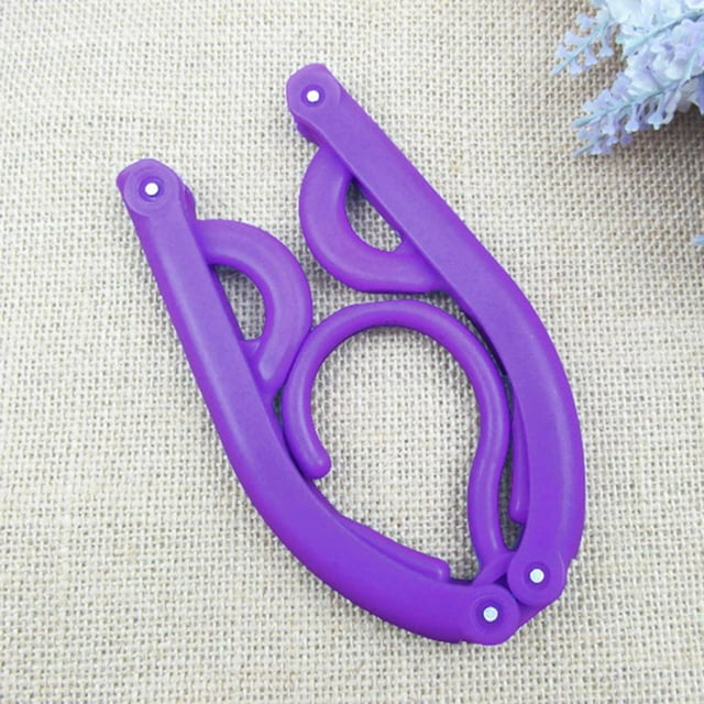Folding Plastic Clothing Hanger Portable Coat Hanger Children Clothes Drying Rack Multifunctional Travel Foldable Hanger Clothing Drying Rack