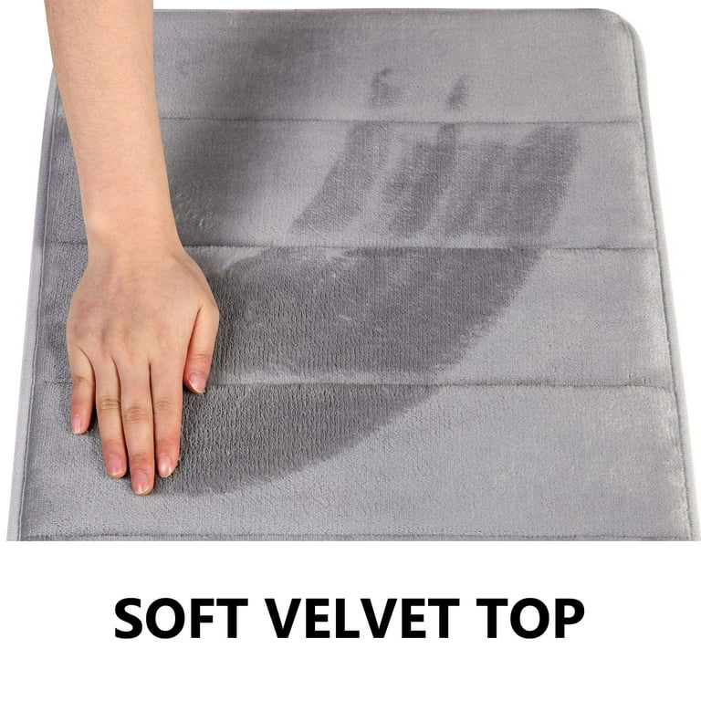 COWIN Memory Foam Bath Mat - Soft & Absorbent Bathroom Rugs Non Slip Large  Bath Rug Runner for Kitchen Bathroom Floors 16x24, Grey 