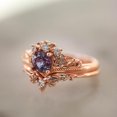 thumbnail image 3 of Anillo de compromiso de oro rosa con baño de oro rosa europeo y americano con circonita esmeralda, 3 of 5