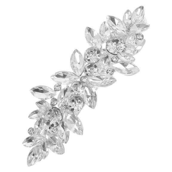 OFFIGAM Elegant Rhinestone Rectangular Hair Clip for Girls, Party Season Hair Decoration, 1 Piece