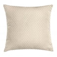 thumbnail image 1 of Ecru Throw Pillow Cushion Cover, Continuous Geometric Simple Ornament with Tiny Stars Pastel Tones Illustration, Decorative Square Accent Pillow Case, 16" X 16", Ecru and Champagne, by Ambesonne, 1 of 2