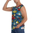 thumbnail image 3 of Balery Vehicles Cartoon with Funny Drivers Men's Sleeveless Muscle Shirts Workout Tank Top, Moisture Wicking, Odor Protection-Large, 3 of 8