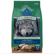 Blue Buffalo Wilderness Natural High-Protein Dry Food for Adult Dogs, with Wholesome Grains, Duck, 4.5-lb bag. C80